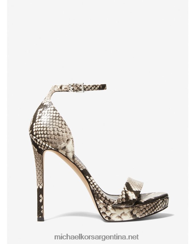 mujer arena sandalia con plataforma de piel sintética en relieve de serpiente jordyn Michael Kors T46HB02030