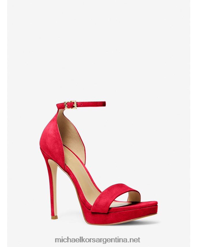 mujer carmesí sandalia jordyn de ante con plataforma Michael Kors T46HB02029