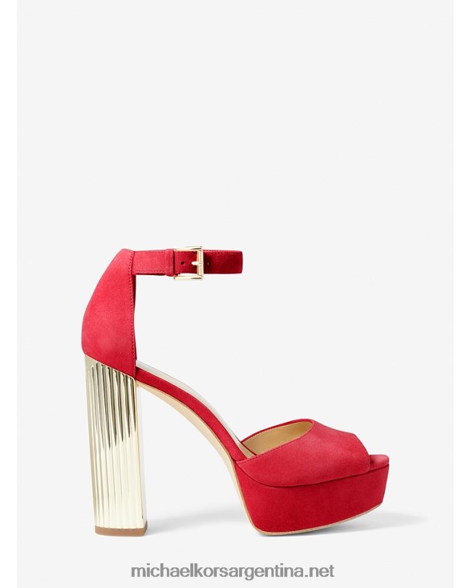 mujer carmesí sandalia porter de ante con plataforma Michael Kors T46HB01983