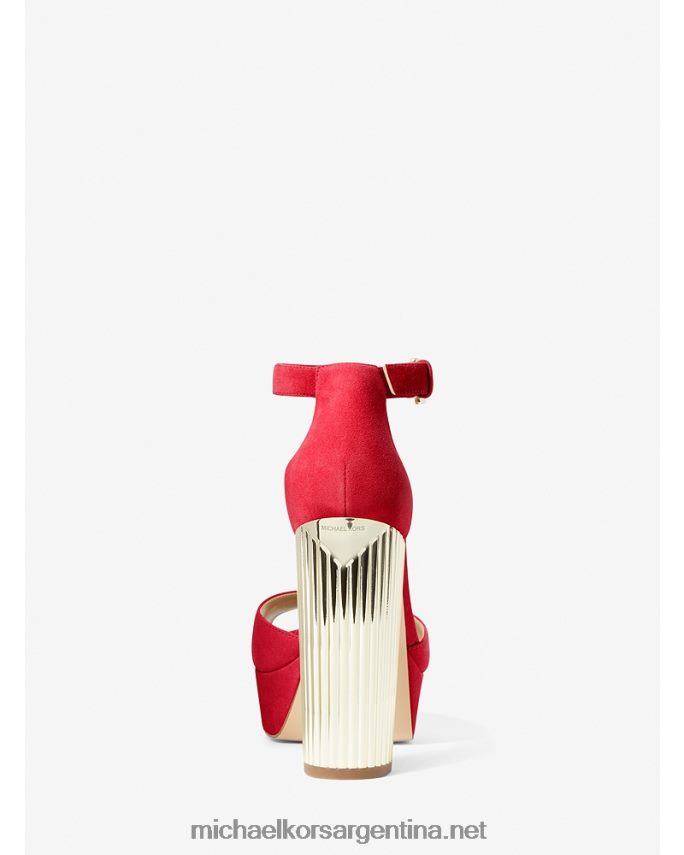 mujer carmesí sandalia porter de ante con plataforma Michael Kors T46HB01983