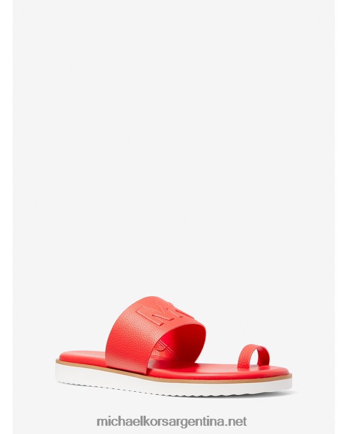 mujer coral Sandalia tipo chanclas de piel sintética con grabado rosa Michael Kors T46HB02041