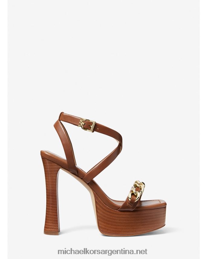 mujer equipaje sandalias paola de piel con plataforma y detalles de cadena Michael Kors T46HB01884