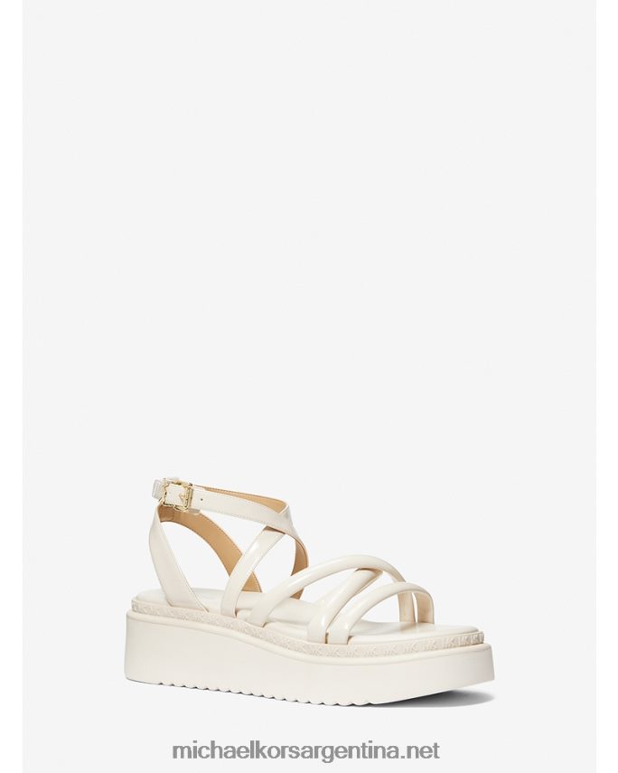 mujer es crema sandalias issa con plataforma plana de charol sintético Michael Kors T46HB01952