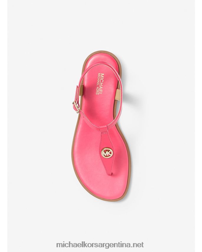 mujer geranio Sandalia Mallory con tira en T de piel Michael Kors T46HB01895