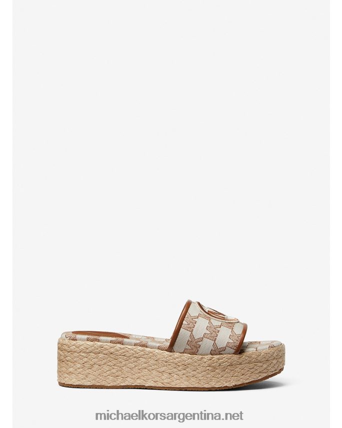 mujer lt crm multi Sandalia Sadler con cuña de yute y jacquard con logo Michael Kors T46HB01854