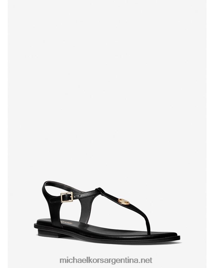 mujer negro Sandalia Mallory con tira en T de piel Michael Kors T46HB01902