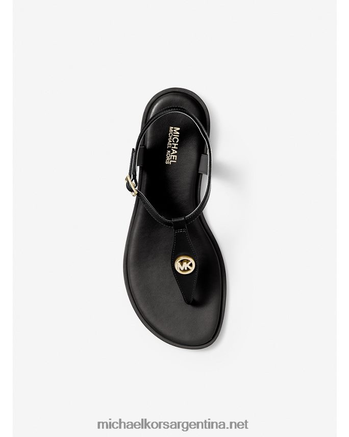 mujer negro Sandalia Mallory con tira en T de piel Michael Kors T46HB01902