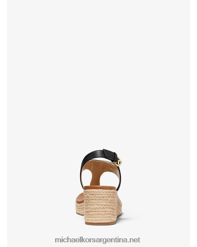 mujer negro Sandalia con cuña tipo alpargata Laney de piel saffiano Michael Kors T46HB01909