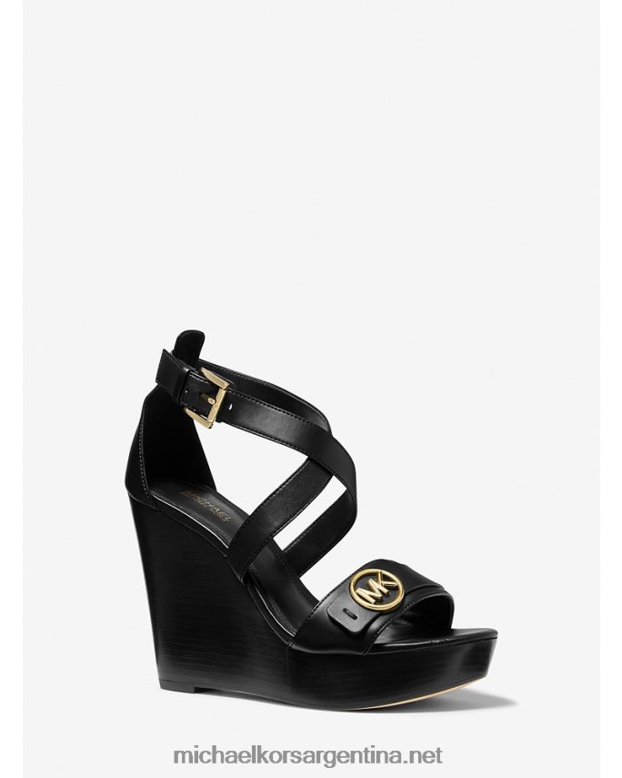 mujer negro Sandalia cuña carmen de piel sintética Michael Kors T46HB01978