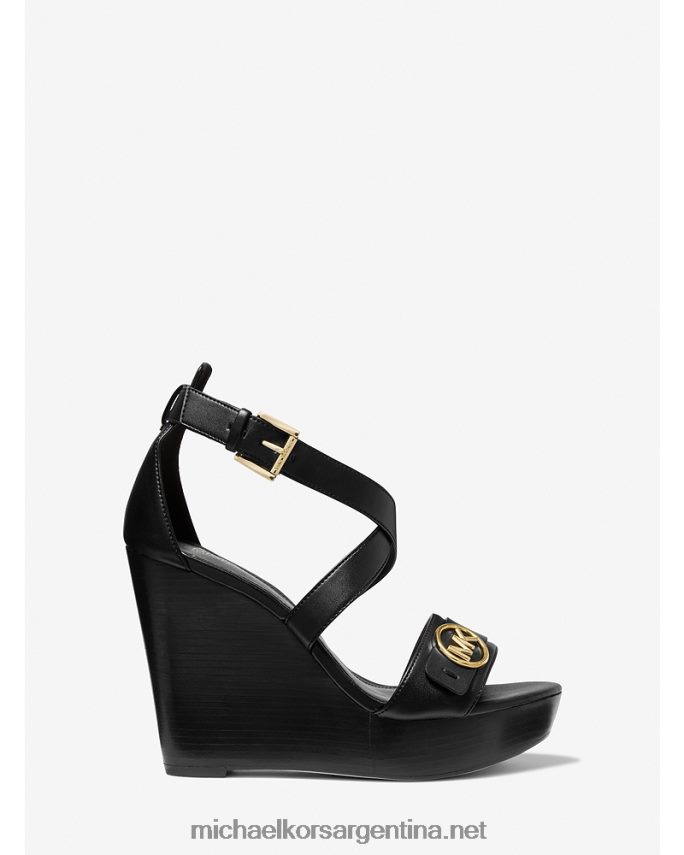 mujer negro Sandalia cuña carmen de piel sintética Michael Kors T46HB01978