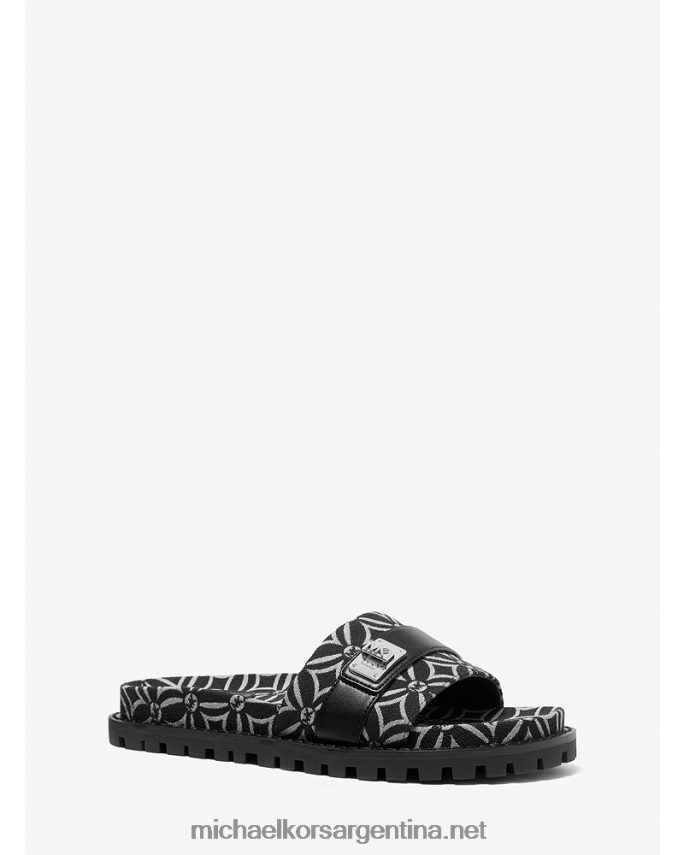 mujer negro/crema claro sandalias padma con logo en jacquard Michael Kors T46HB01925