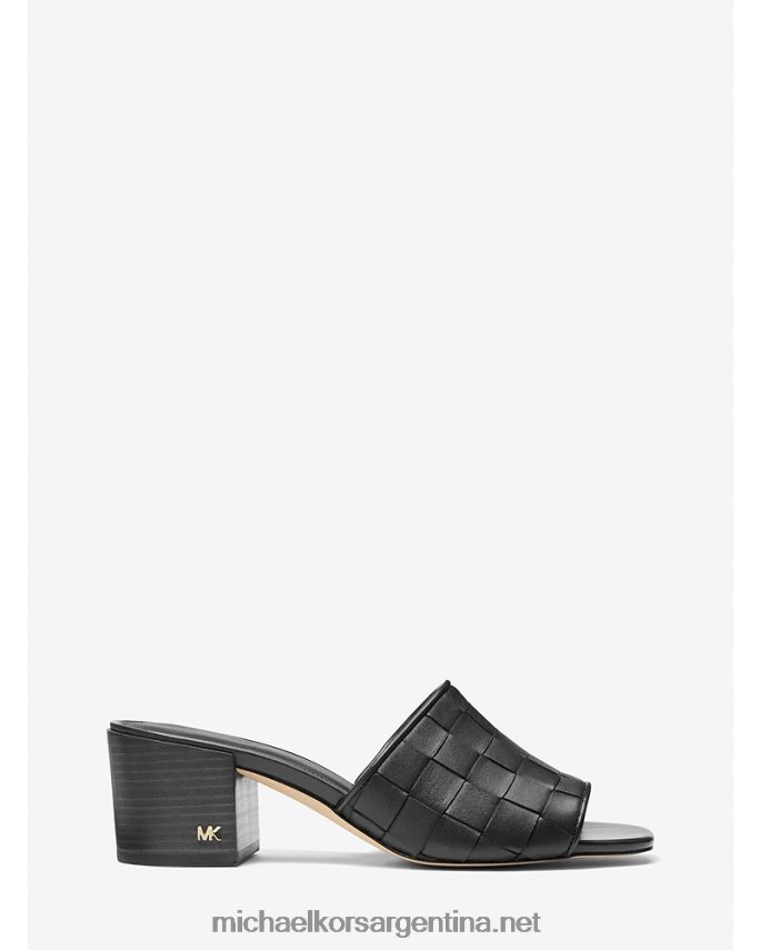 mujer negro mule ingrid de piel entretejida Michael Kors T46HB01847