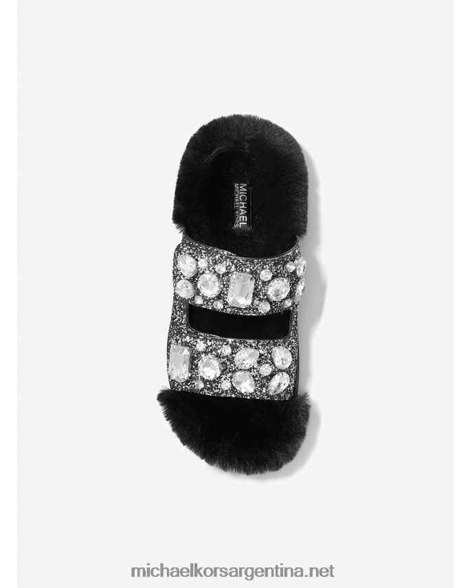 mujer negro/plata sandalias Stark con detalles de purpurina y piel sintética Michael Kors T46HB01972