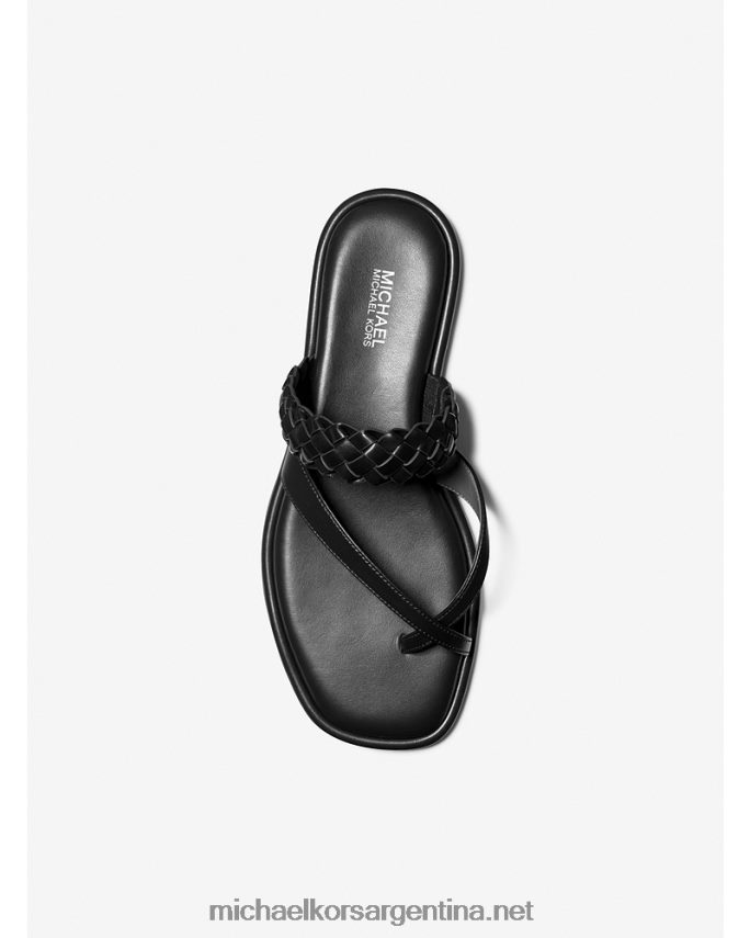 mujer negro sandalia alba de piel sintética trenzada Michael Kors T46HB02056