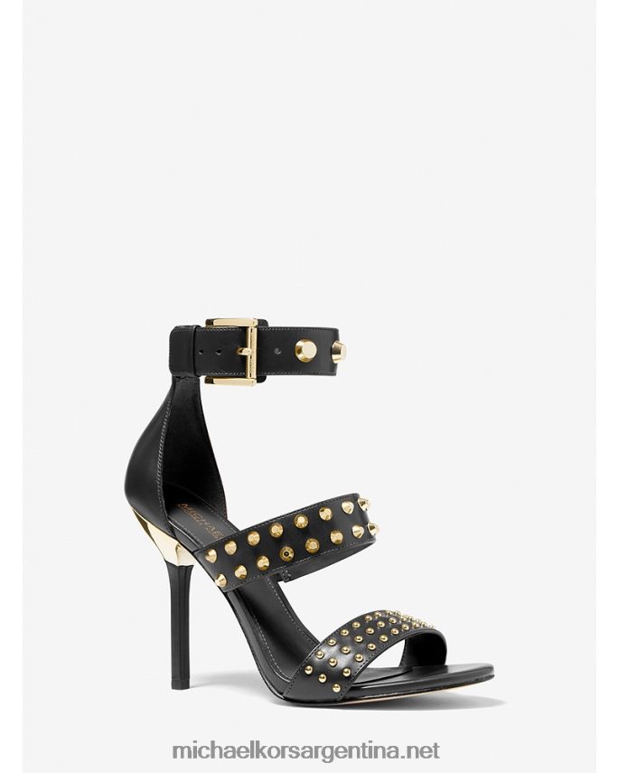 mujer negro sandalia amal astor de piel con tachuelas Michael Kors T46HB01970