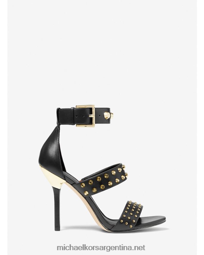 mujer negro sandalia amal astor de piel con tachuelas Michael Kors T46HB01970