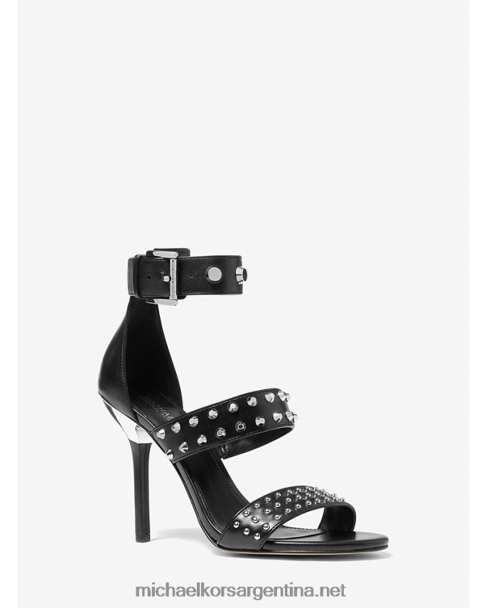 mujer negro sandalia amal astor de piel con tachuelas Michael Kors T46HB02034