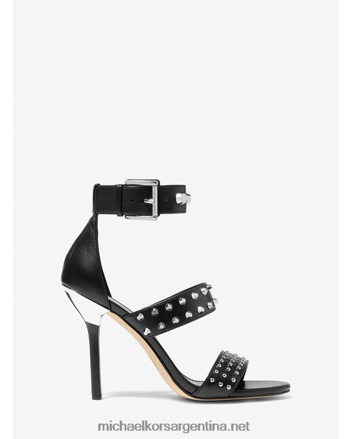 mujer negro sandalia amal astor de piel con tachuelas Michael Kors T46HB02034