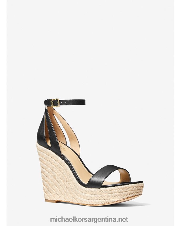 mujer negro sandalia con cuña de piel kimberly Michael Kors T46HB01911