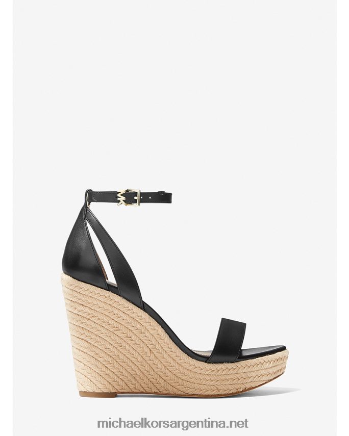 mujer negro sandalia con cuña de piel kimberly Michael Kors T46HB01911