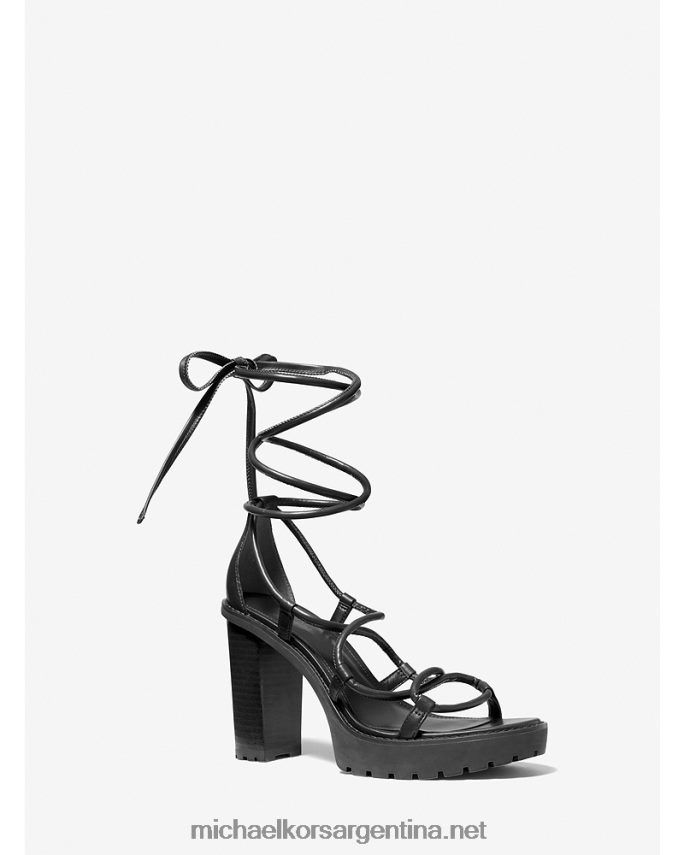 mujer negro sandalia con plataforma de piel vero Michael Kors T46HB02047