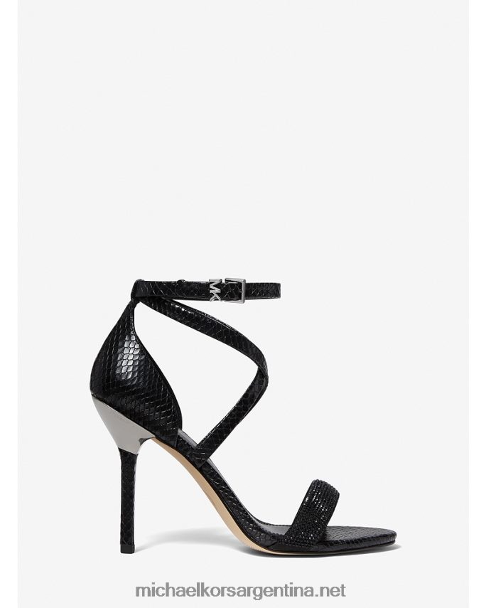 mujer negro sandalias Astrid con detalles de serpiente en relieve Michael Kors T46HB02070