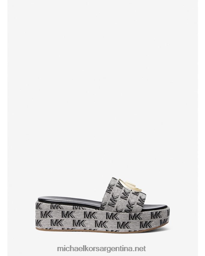 mujer negro sandalias Sadler con cuña en jacquard y logo Michael Kors T46HB01857