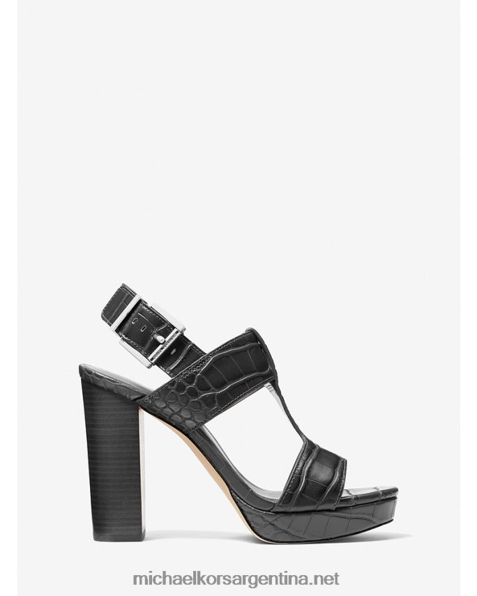 mujer negro sandalias becker con plataforma de piel sintética en relieve de cocodrilo Michael Kors T46HB01931