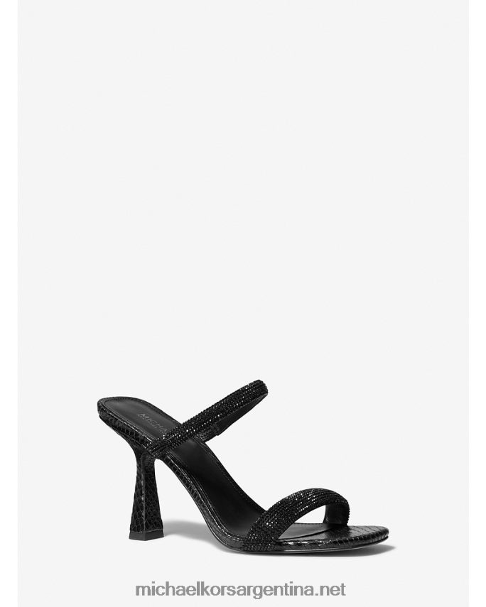 mujer negro sandalias clara con detalles de serpiente en relieve Michael Kors T46HB02068