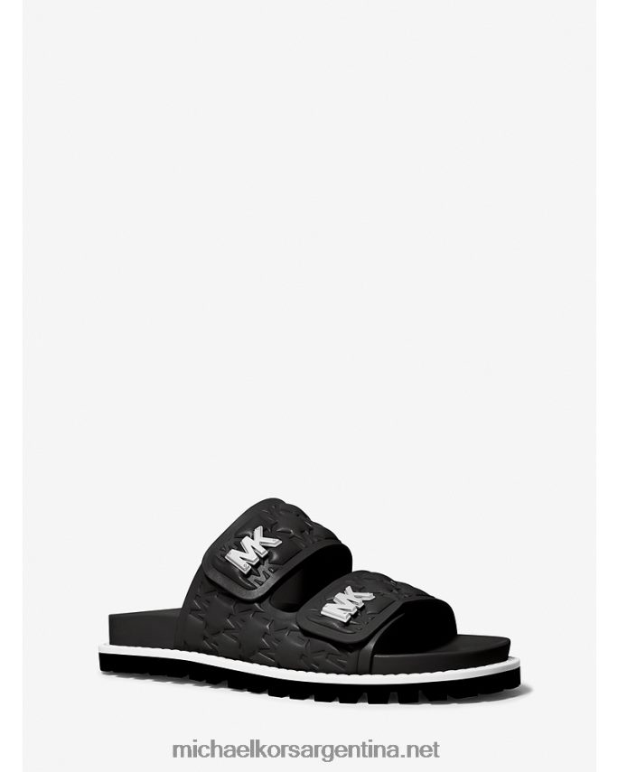 mujer negro sandalias con logo de Stark en relieve de piel sintética Michael Kors T46HB01921