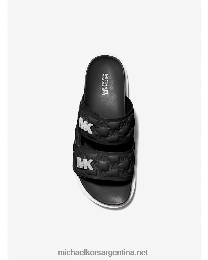 mujer negro sandalias con logo de Stark en relieve de piel sintética Michael Kors T46HB01921