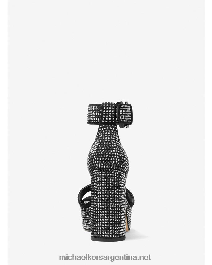mujer negro sandalias de plataforma de gamuza sintética con adornos de cristal de tara Michael Kors T46HB02025