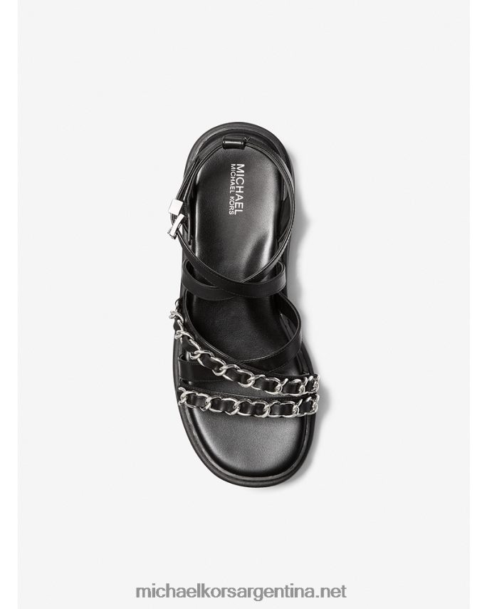 mujer negro sandalias issa con plataforma plana y detalles Michael Kors T46HB01949