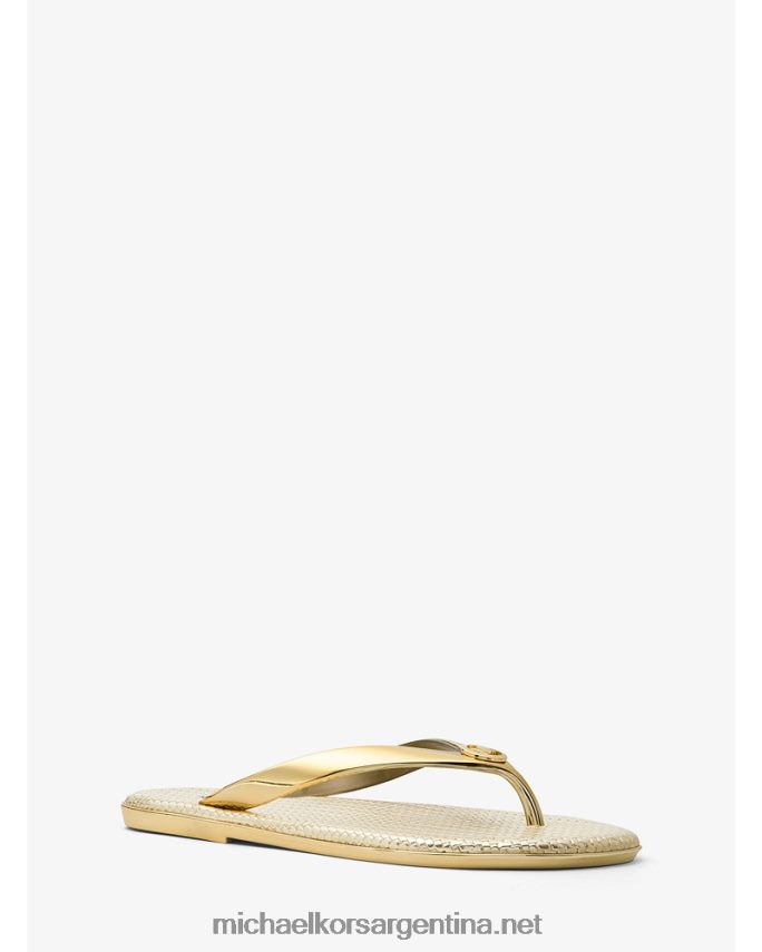 mujer oro chanclas jet set de gelatina metalizada Michael Kors T46HB01996