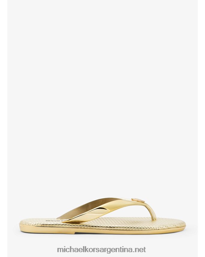 mujer oro chanclas jet set de gelatina metalizada Michael Kors T46HB01996