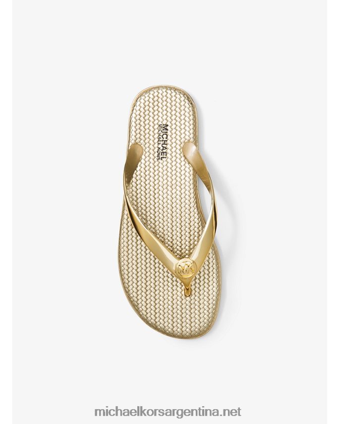 mujer oro chanclas jet set de gelatina metalizada Michael Kors T46HB01996