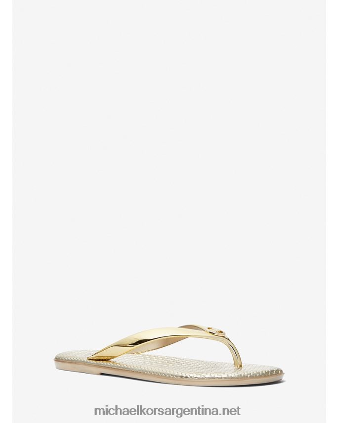mujer oro chanclas jet set de pvc metalizado Michael Kors T46HB02004