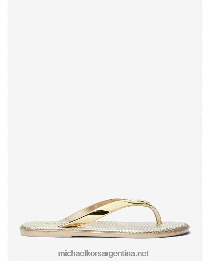 mujer oro chanclas jet set de pvc metalizado Michael Kors T46HB02004