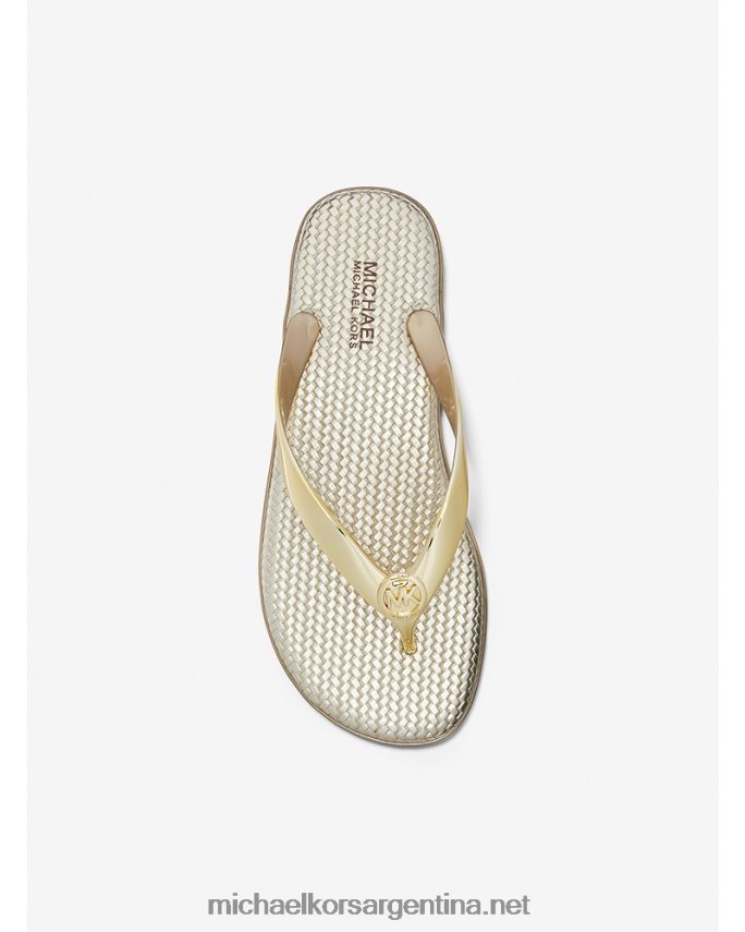mujer oro chanclas jet set de pvc metalizado Michael Kors T46HB02004
