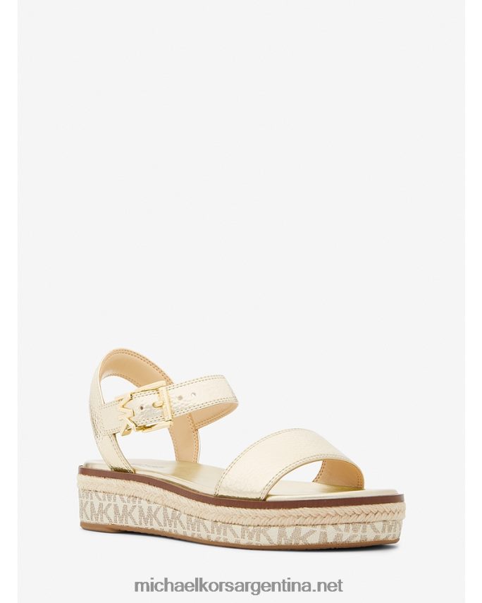 mujer oro pálido alpargatas richie de piel sintética metalizada y plataforma con logo Michael Kors T46HB01875