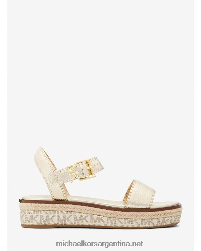 mujer oro pálido alpargatas richie de piel sintética metalizada y plataforma con logo Michael Kors T46HB01875