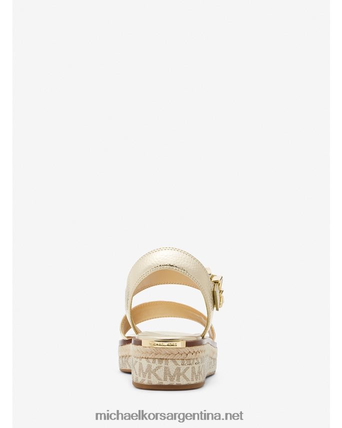 mujer oro pálido alpargatas richie de piel sintética metalizada y plataforma con logo Michael Kors T46HB01875