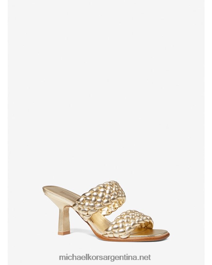 mujer oro pálido mule amelia de piel sintética trenzada metalizada Michael Kors T46HB02072