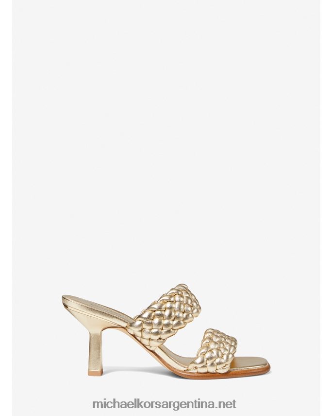 mujer oro pálido mule amelia de piel sintética trenzada metalizada Michael Kors T46HB02072