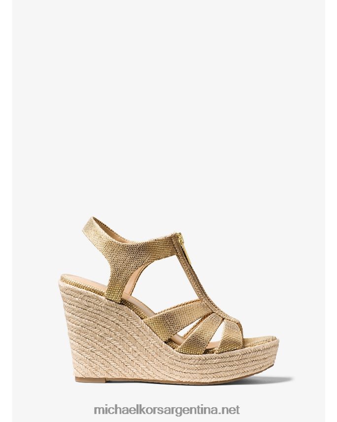 mujer oro pálido sandalia con cuña metalizada berkley Michael Kors T46HB01977