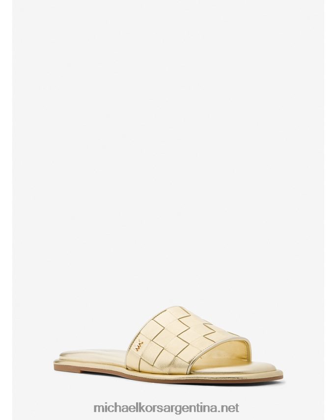 mujer oro pálido sandalias Hayworth de piel metalizada tejida Michael Kors T46HB01829
