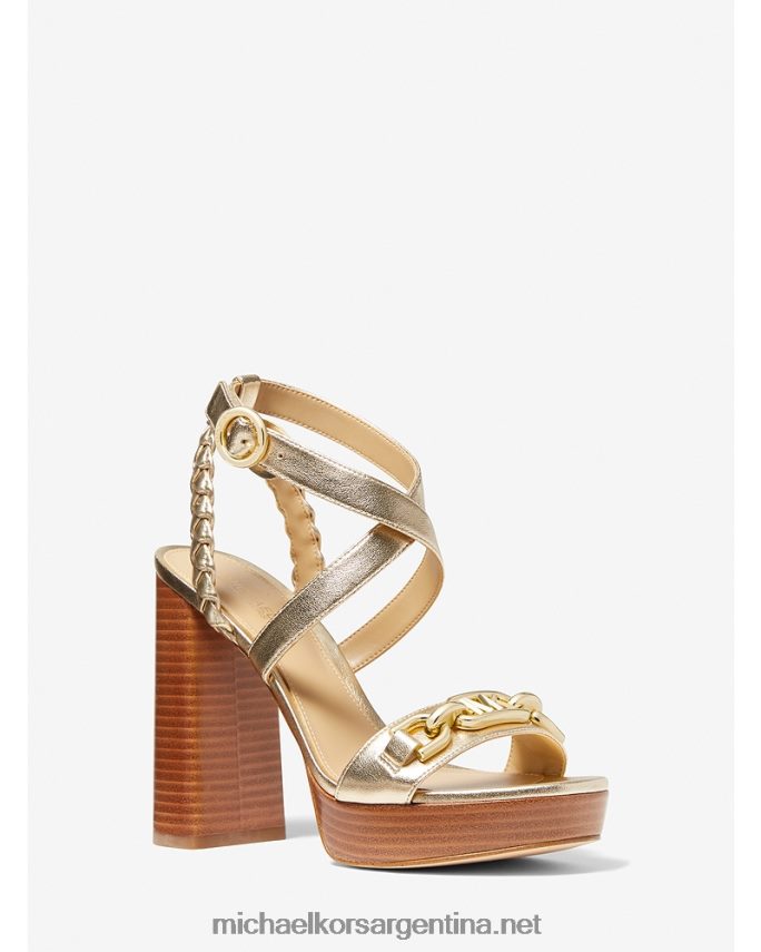 mujer oro pálido sandalias Kailey con plataforma de piel sintética metalizada y adornos Michael Kors T46HB02037