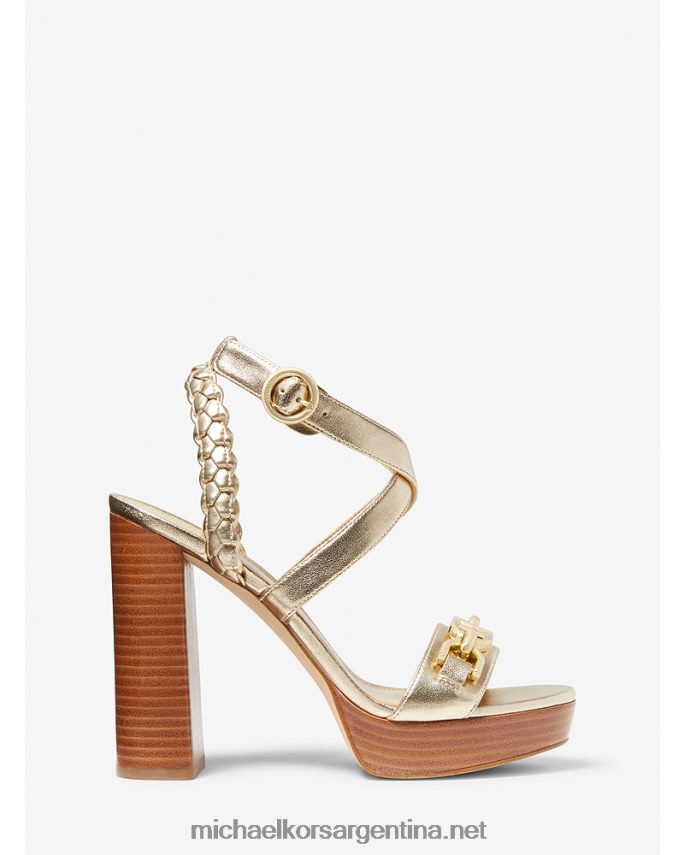 mujer oro pálido sandalias Kailey con plataforma de piel sintética metalizada y adornos Michael Kors T46HB02037