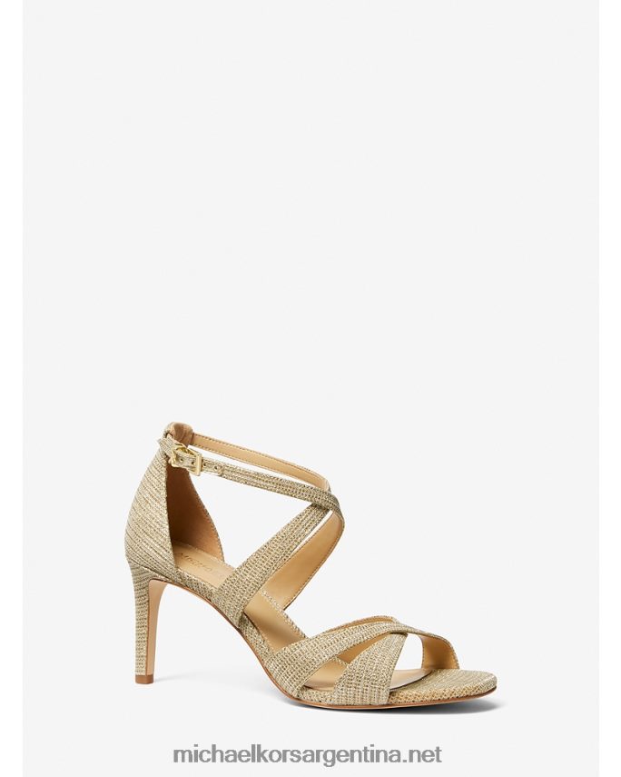 mujer oro pálido sandalias Kinsley con malla de cadena y purpurina Michael Kors T46HB02015