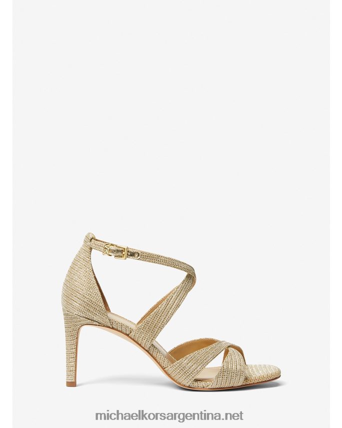 mujer oro pálido sandalias Kinsley con malla de cadena y purpurina Michael Kors T46HB02015